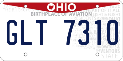OH license plate GLT7310
