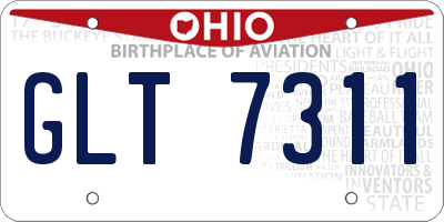 OH license plate GLT7311