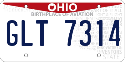 OH license plate GLT7314
