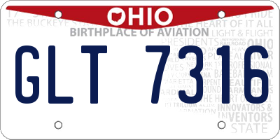 OH license plate GLT7316