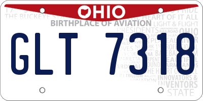 OH license plate GLT7318