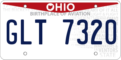 OH license plate GLT7320