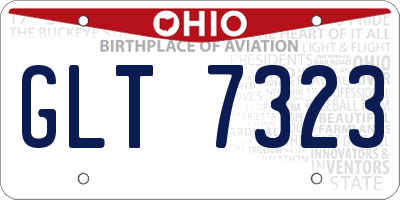 OH license plate GLT7323