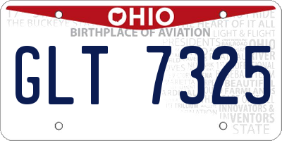 OH license plate GLT7325