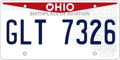 OH license plate GLT7326