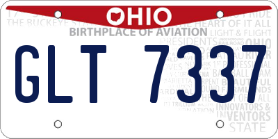 OH license plate GLT7337