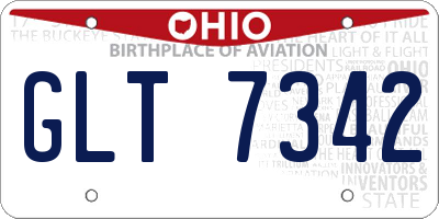 OH license plate GLT7342