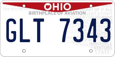OH license plate GLT7343