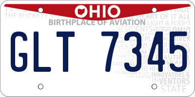 OH license plate GLT7345