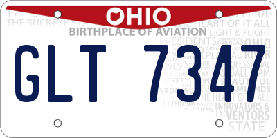 OH license plate GLT7347