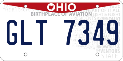 OH license plate GLT7349