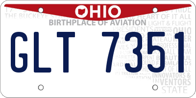 OH license plate GLT7351
