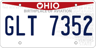 OH license plate GLT7352