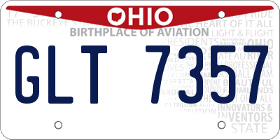 OH license plate GLT7357