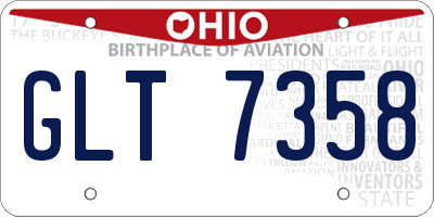 OH license plate GLT7358