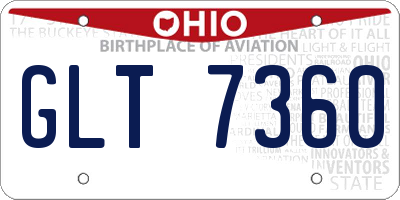OH license plate GLT7360