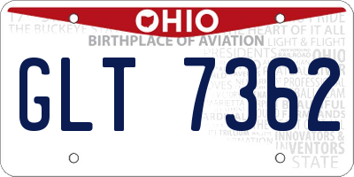 OH license plate GLT7362