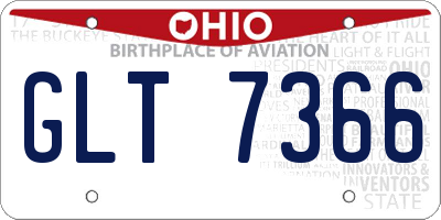 OH license plate GLT7366