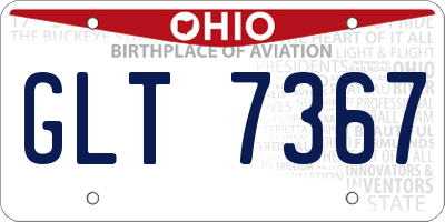 OH license plate GLT7367