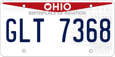OH license plate GLT7368