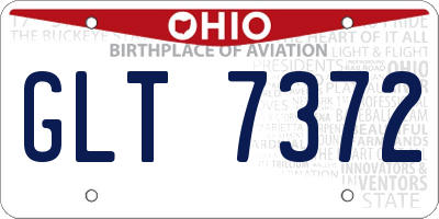 OH license plate GLT7372