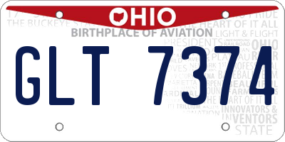 OH license plate GLT7374