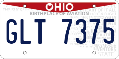 OH license plate GLT7375