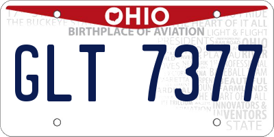 OH license plate GLT7377