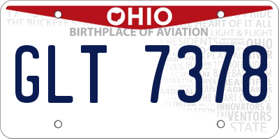 OH license plate GLT7378