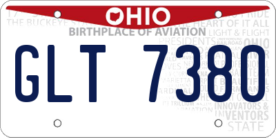 OH license plate GLT7380
