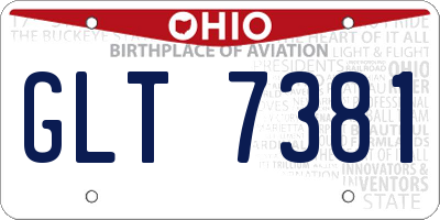 OH license plate GLT7381