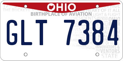 OH license plate GLT7384