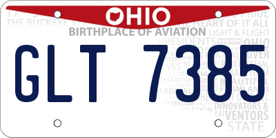 OH license plate GLT7385