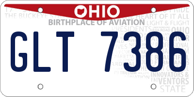 OH license plate GLT7386