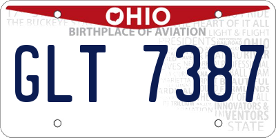 OH license plate GLT7387