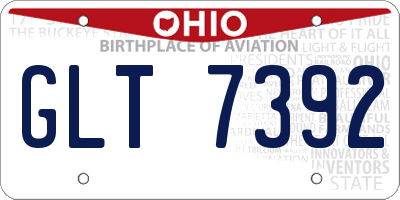 OH license plate GLT7392