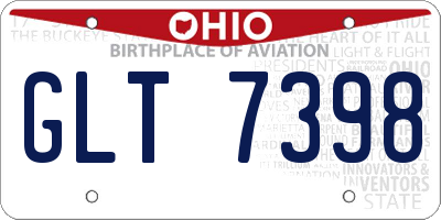 OH license plate GLT7398