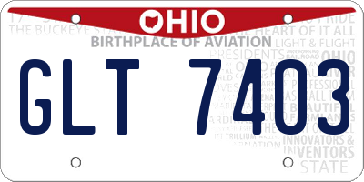 OH license plate GLT7403