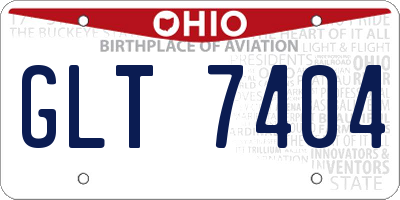 OH license plate GLT7404