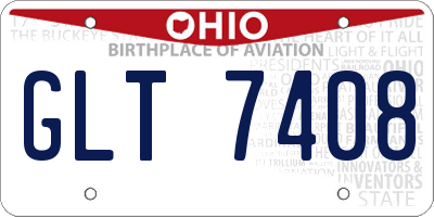 OH license plate GLT7408