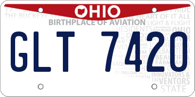 OH license plate GLT7420
