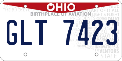 OH license plate GLT7423