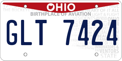OH license plate GLT7424