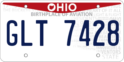 OH license plate GLT7428
