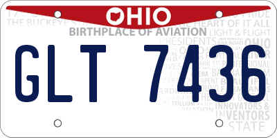 OH license plate GLT7436