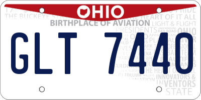 OH license plate GLT7440