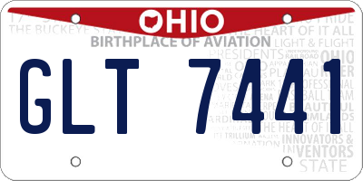 OH license plate GLT7441
