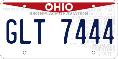 OH license plate GLT7444
