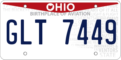 OH license plate GLT7449