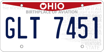 OH license plate GLT7451